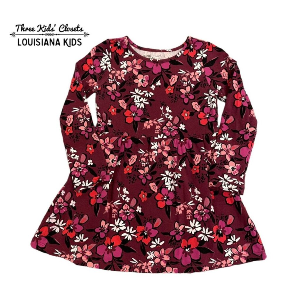 Rumi + Ryder 3T Maroon Floral Print Dress